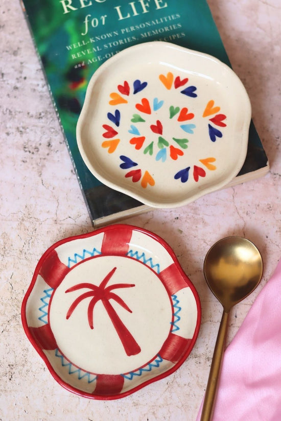 LoveisLove & Palm Handmade Dessert plate handmade in india