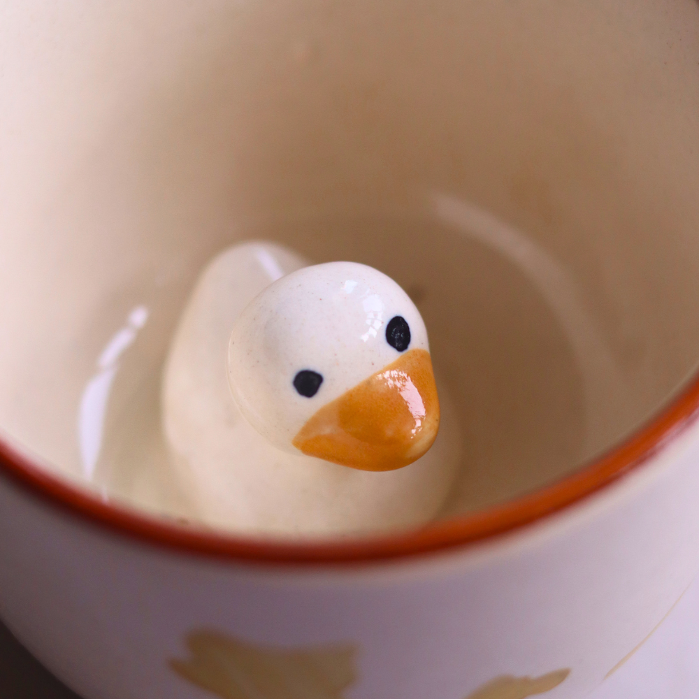 Handmade ceramic duck mug