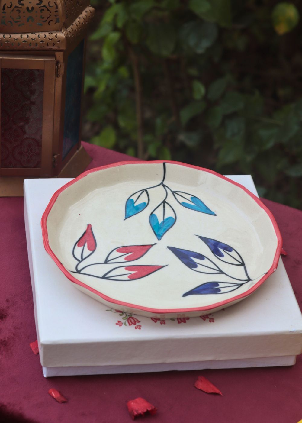 Petal Plate in a Gift Box handmade in india