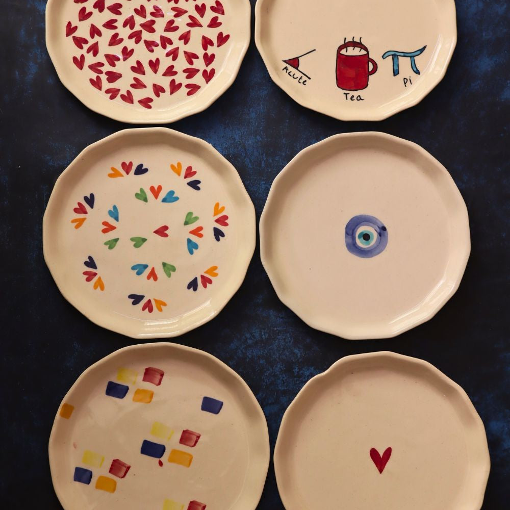 Set of 6 Love Bites Snack Plate (for the price of 5) made by ceramic