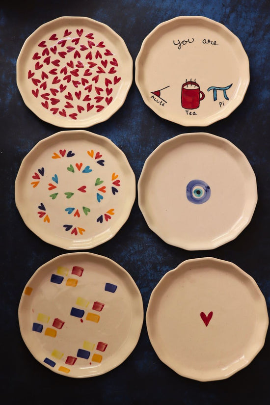 Set of 6 Love Bites Snack Plate (for the price of 5) made by ceramic