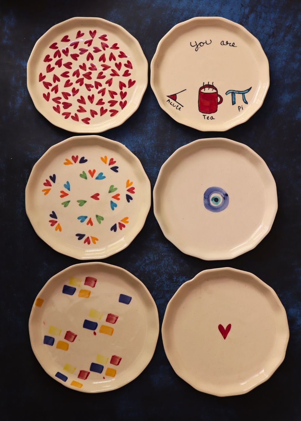 Set of 6 Love Bites Snack Plate (for the price of 5) made by ceramic