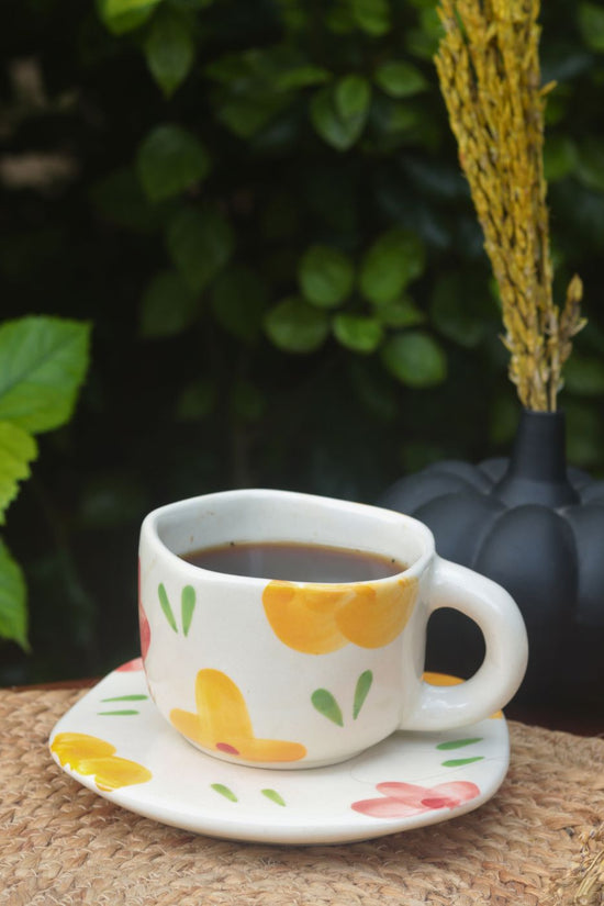  Floral Bloom Cup & Saucer handmade in india
