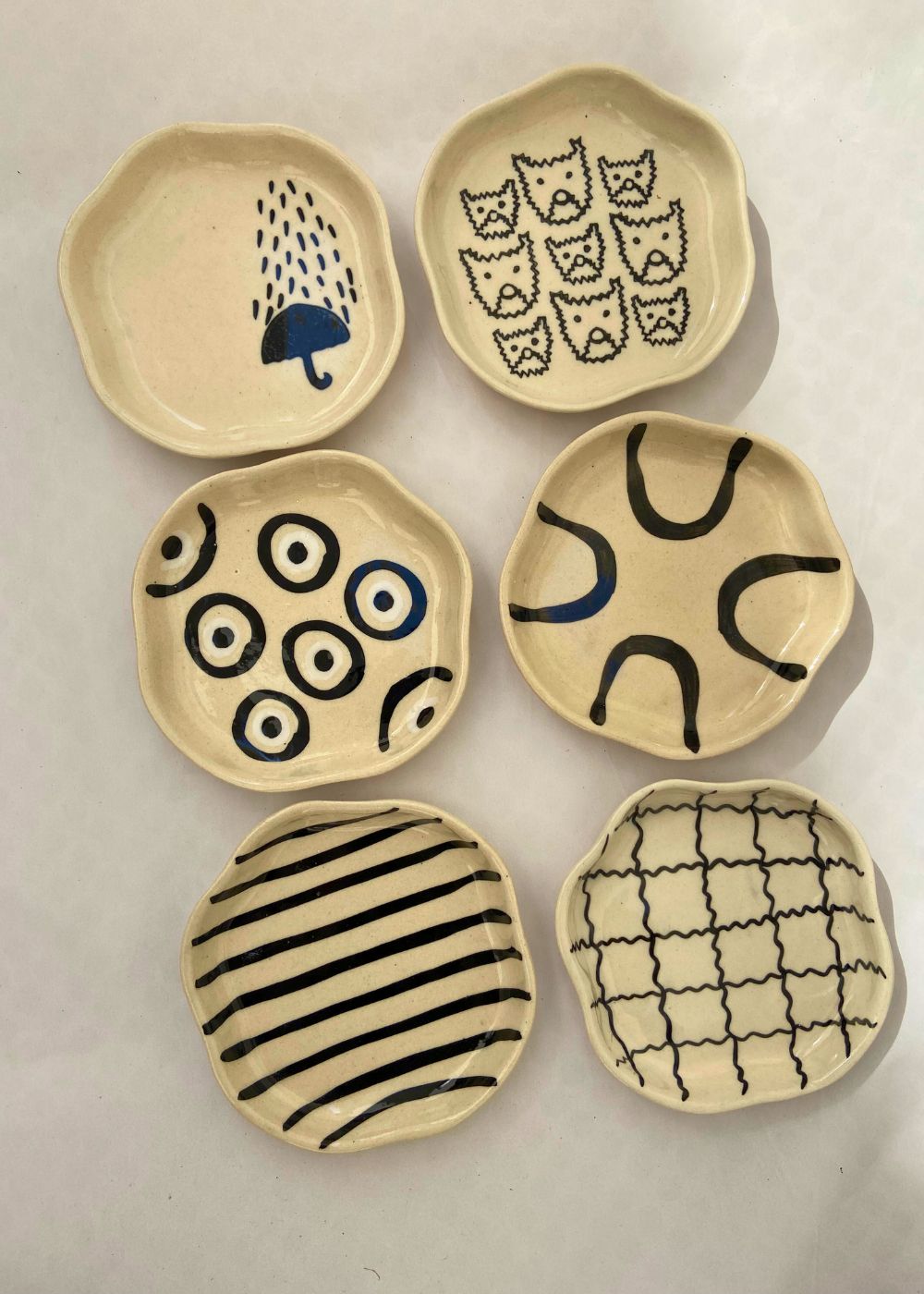 Set of 6 Tasty Treat Handmade Dessert plate (for the price of 5) made by ceramic