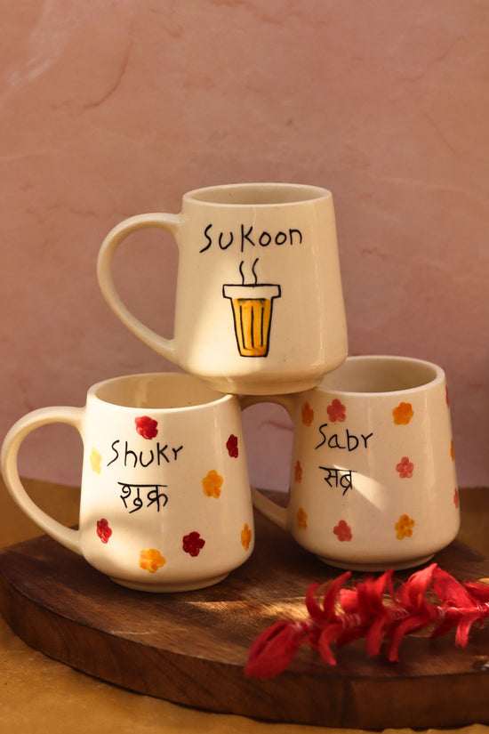 Set of 3 - Brew thoughts mugs combo made by ceramic