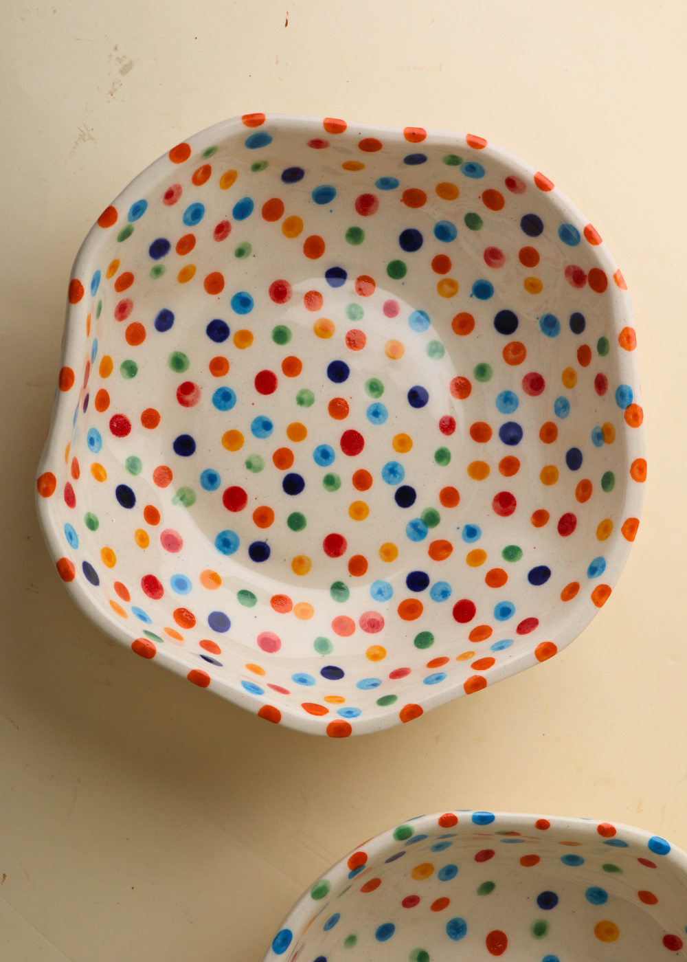 Ceramic polka bowl