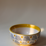 Ceramic bowl yellow white