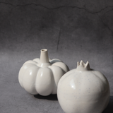 set of two white vases made by ceramic 