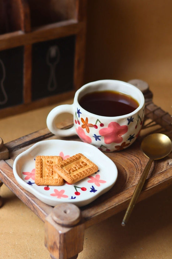 Bloom mug & Handmade dessert Plate with premium quality material