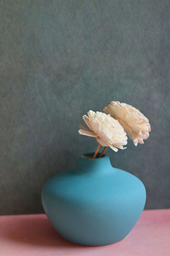 esoteric vase round green handmade in india