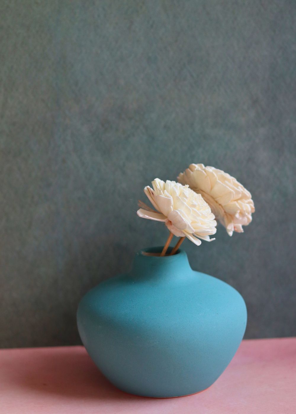 esoteric vase round green handmade in india