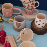 Set of 8 - Heart & Hug Mugs Combo made by ceramic