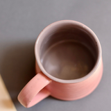handmade pink & grey coffee mug 