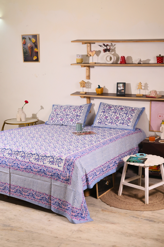 Block Printed Bedsheet In Room
