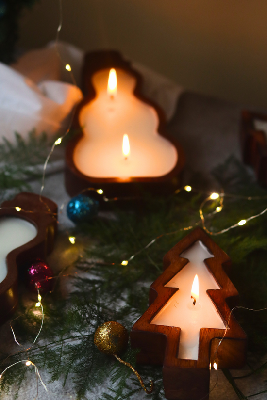 Christmas Tree & Snowman Soy Wax Candles