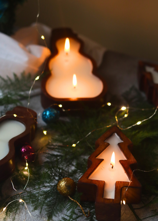 Christmas Tree & Snowman Soy Wax Candles