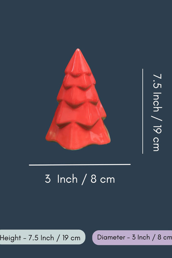 Red Conical Christmas tree in a Gift Box
