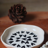 Black Heart Handmade Dessert Plate