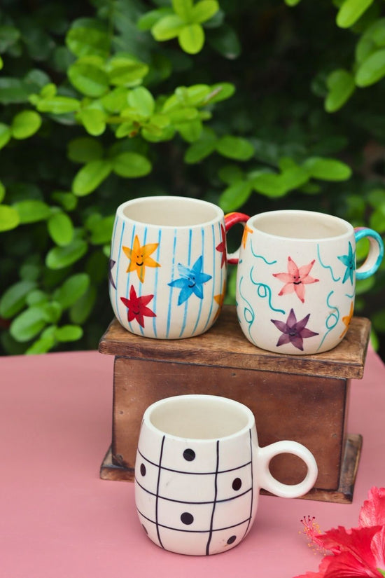 Set of 3 - Perfect Pour Mugs handmade in India