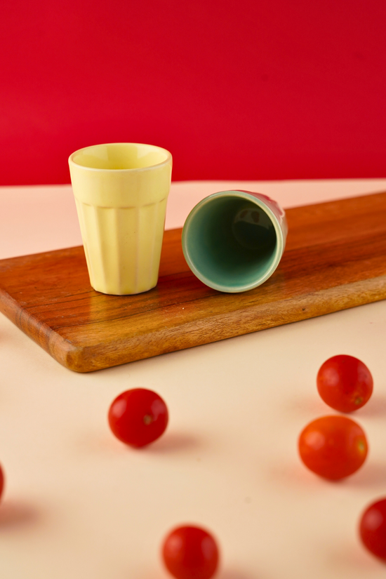 set of two ceramic shot glasses 