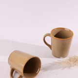 Two drinkware basic cream coffee mugs