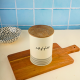 Kitchenware coffee jar handmade metal 