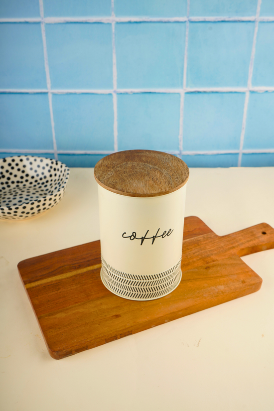 Kitchenware coffee jar handmade metal 