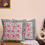 Pink roses cushion cover