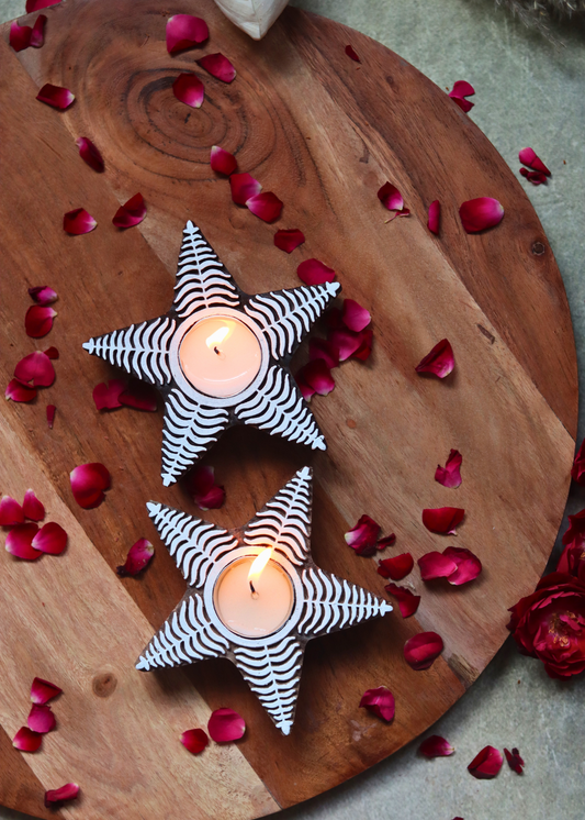 Wooden Pine Tea Light Holders