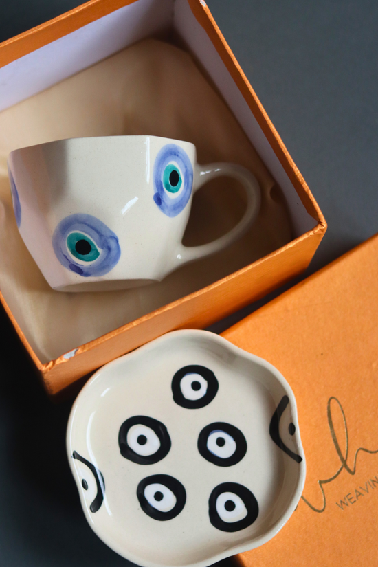 Handmade coffee mug & dessert plate