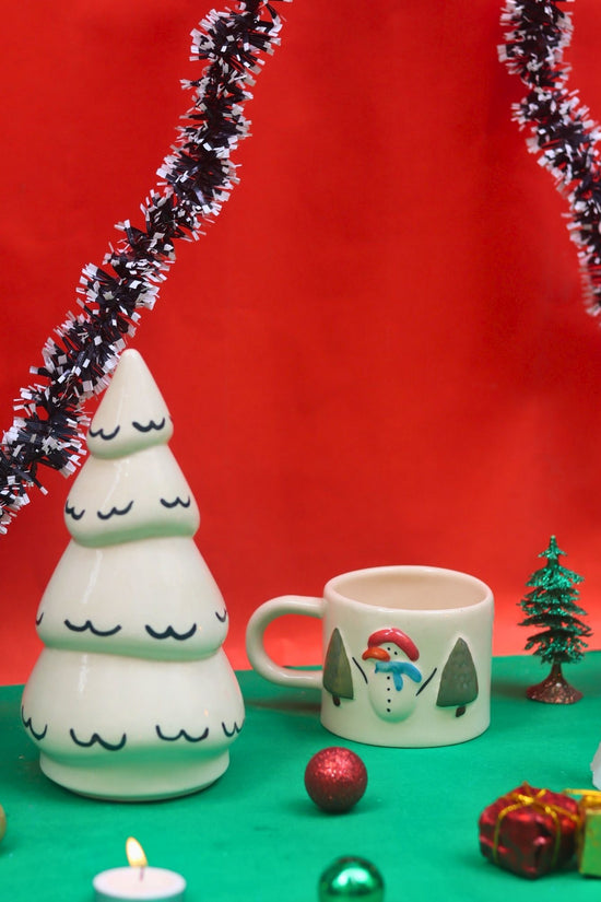 Set of 2 - Snow White Christmas Tree & Merry Morning Mug Combo with premium quality material