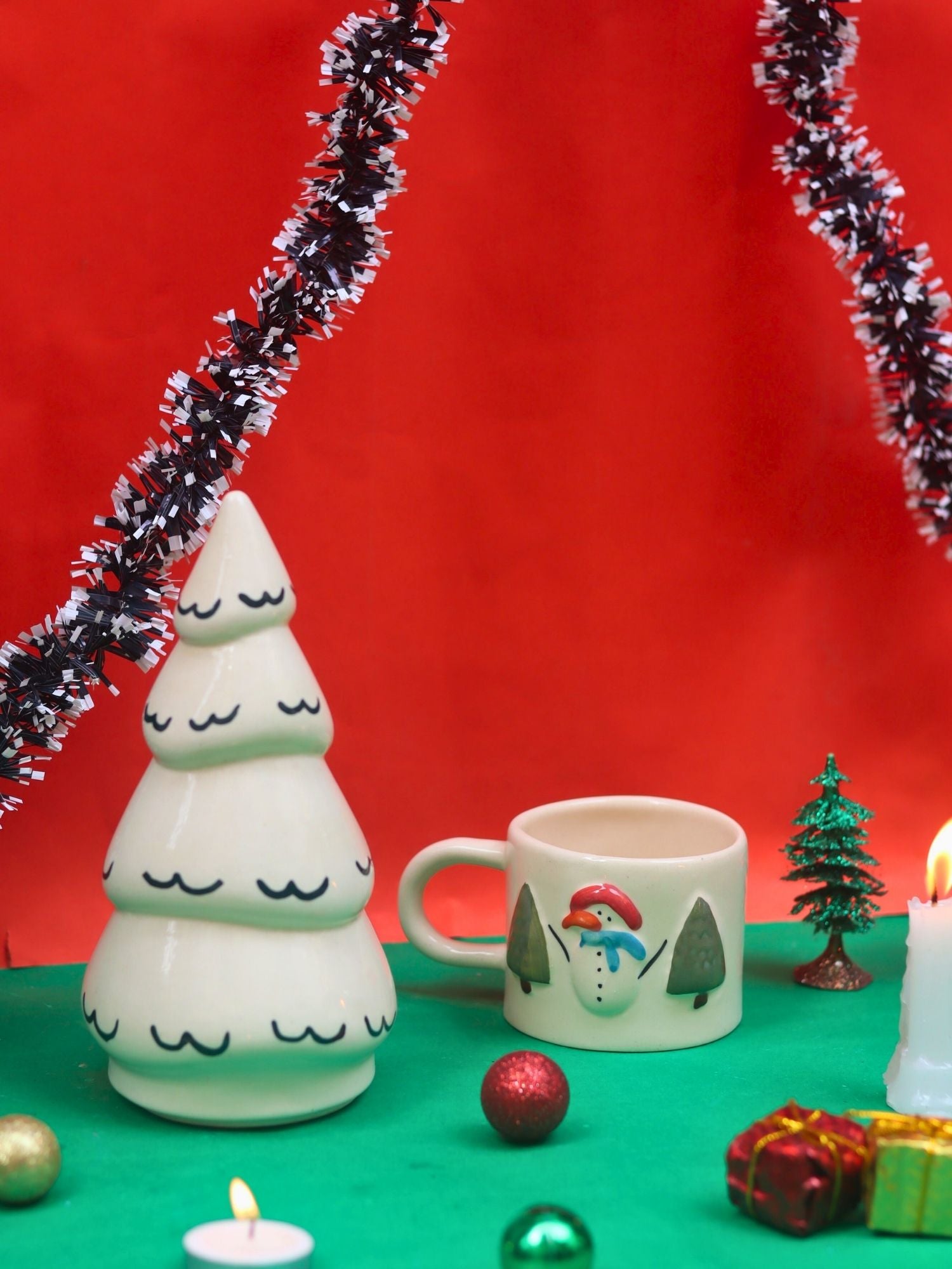 Set of 2 - Snow White Christmas Tree & Merry Morning Mug Combo with premium quality material