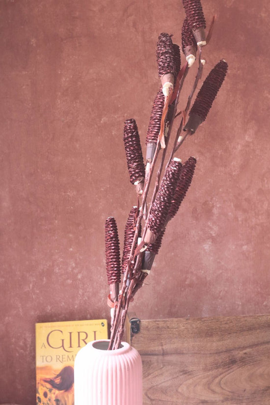 Dried Brown Pine Chain - Bunch handmade in india