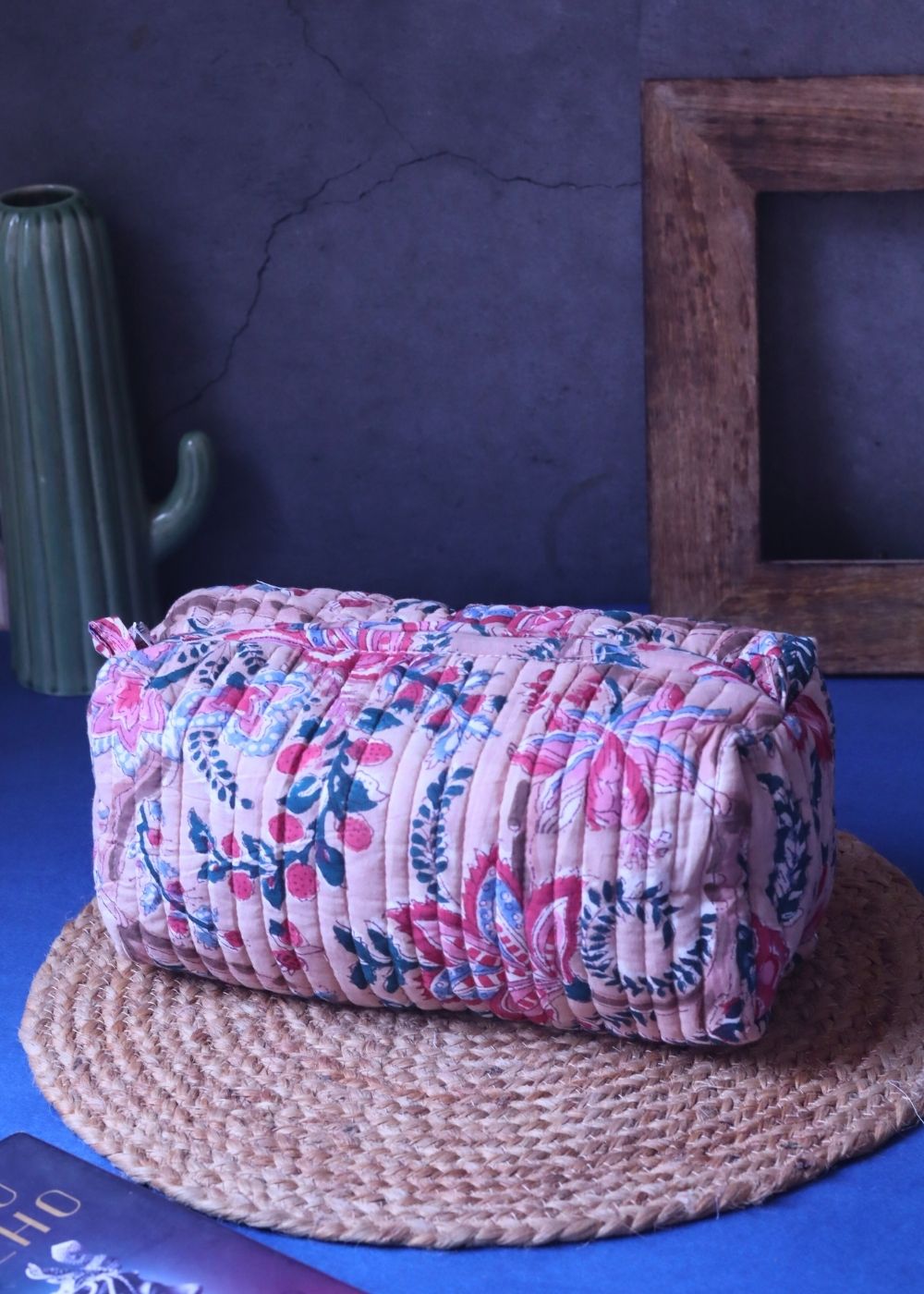 Floral Plush Toiletry Bag - Large made by cotton