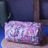 Floral Plush Toiletry Bag - Large made by cotton