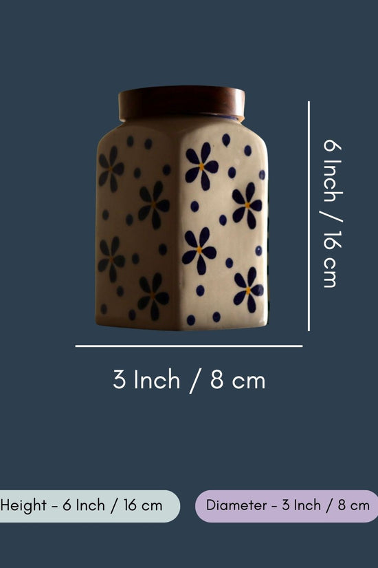 Blue Flower Jar - Large