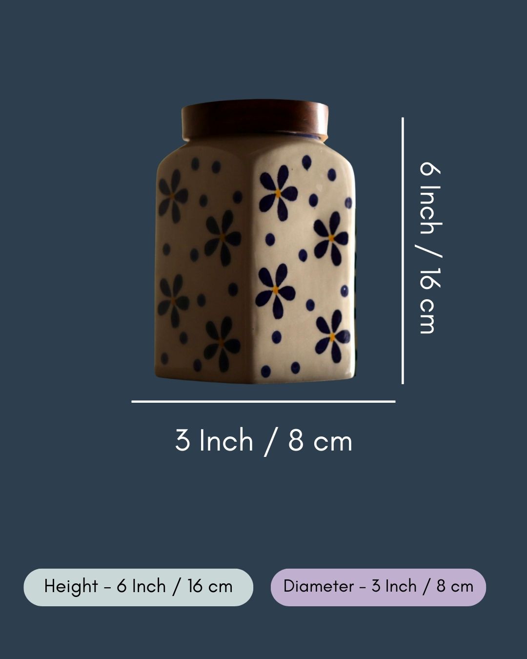 Blue Flower Jar - Large