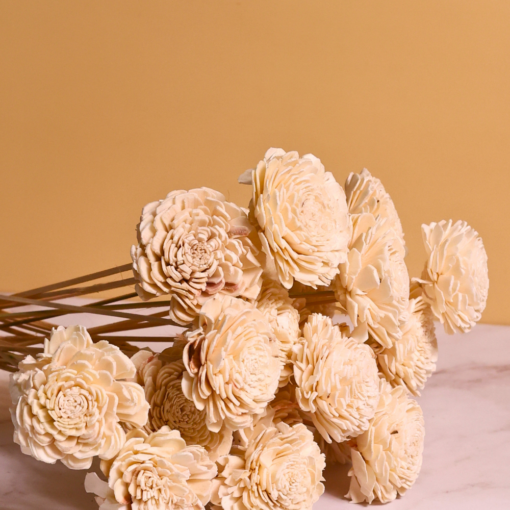 Natural dried roses flowers bouquet