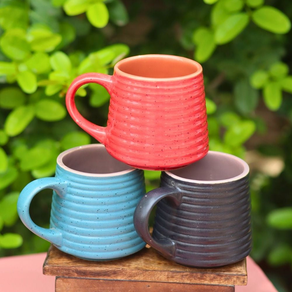 Set of 3 - Tea & Coffee Mugs made by ceramic