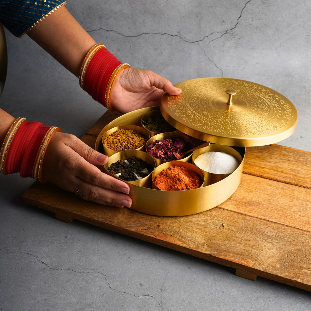 Spices box, masala dani, made by brass