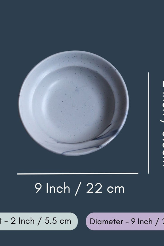 Grey & Blue Pasta Plate