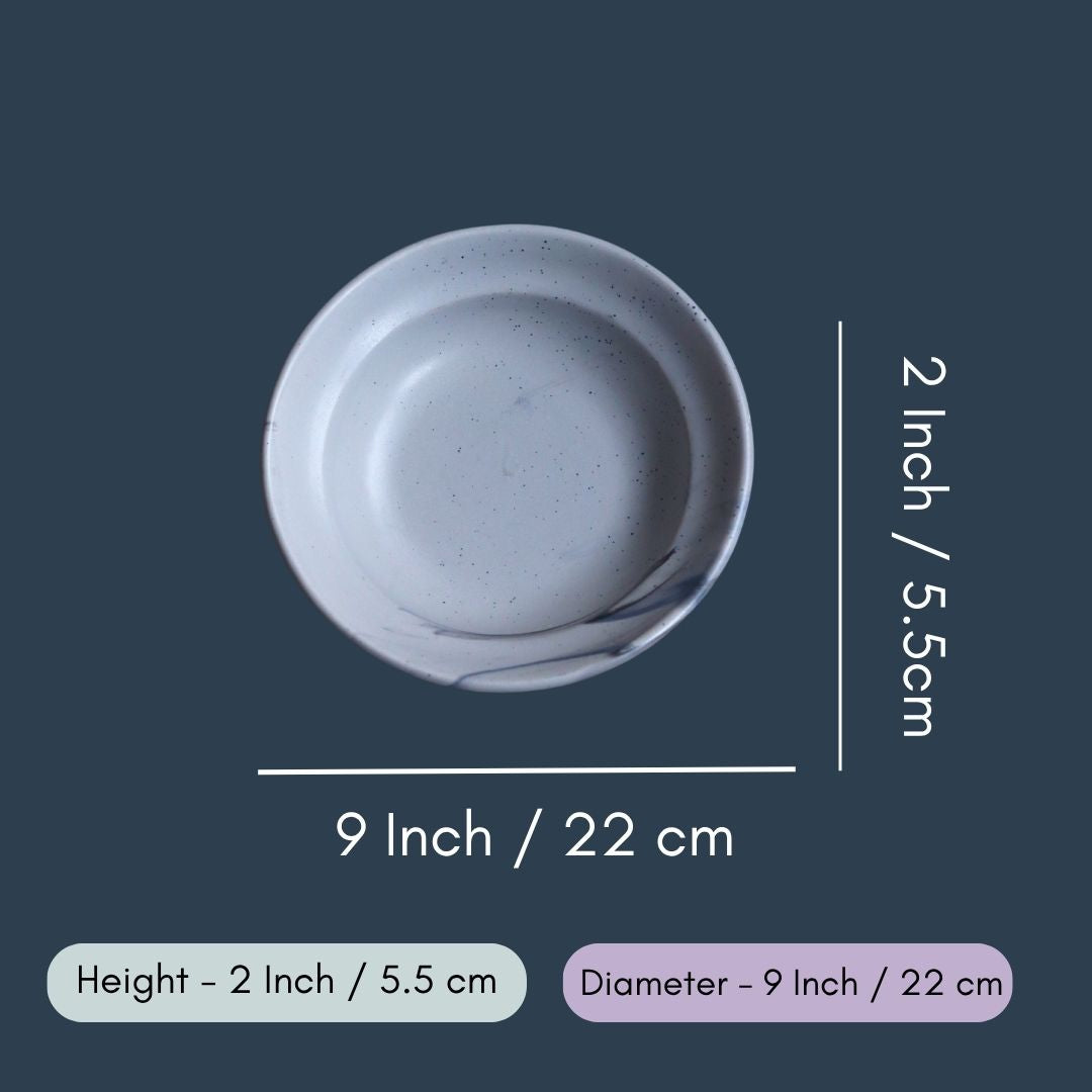 Grey & Blue Pasta Plate