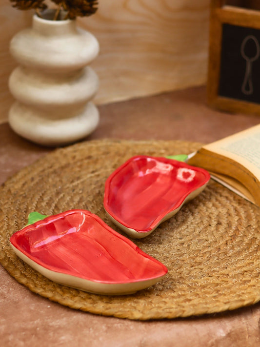 Set of 2 - Chilli Platter made by ceramic