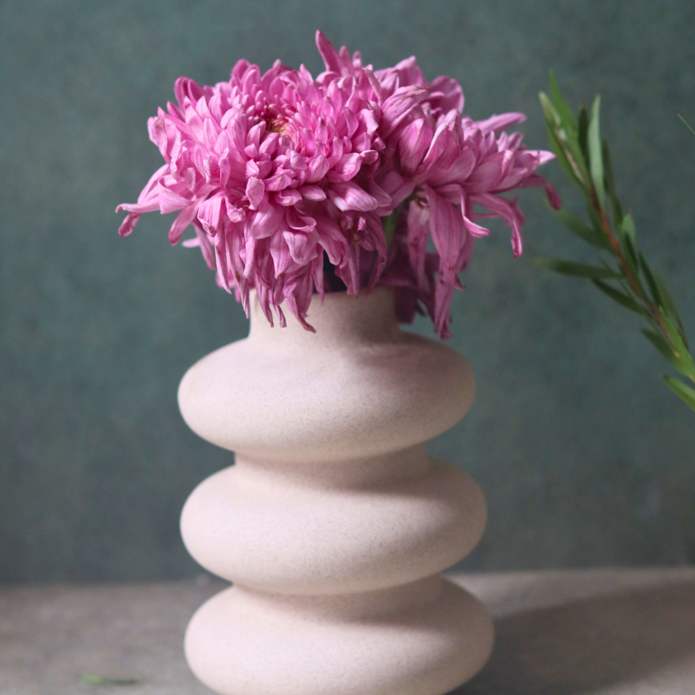 Handmade Ceramic Sanded Moulded Vase