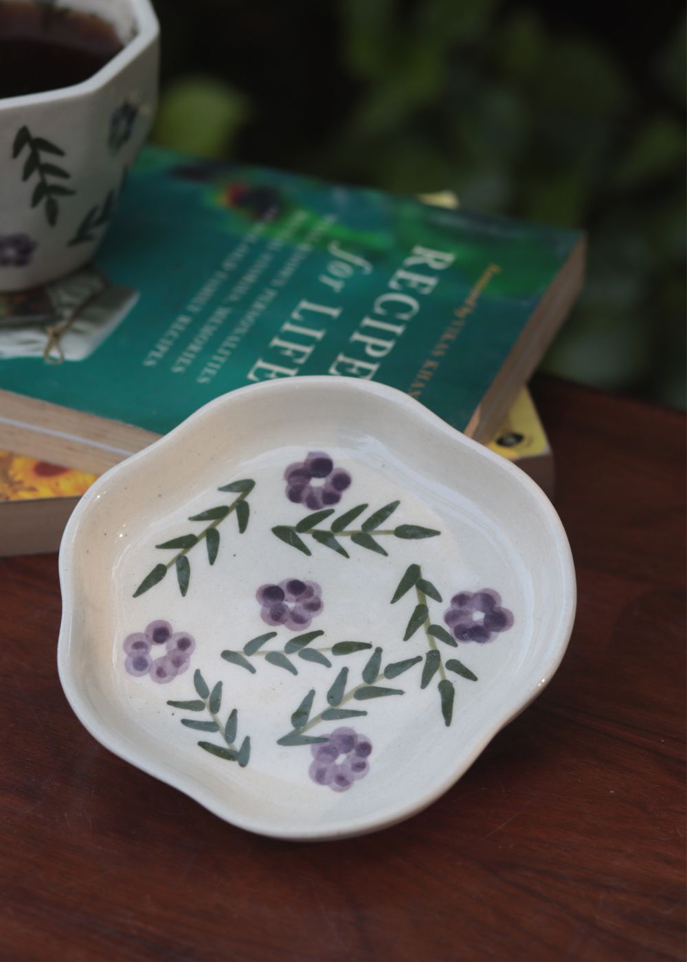 Lavender Fields Handmade Dessert Plate made in india