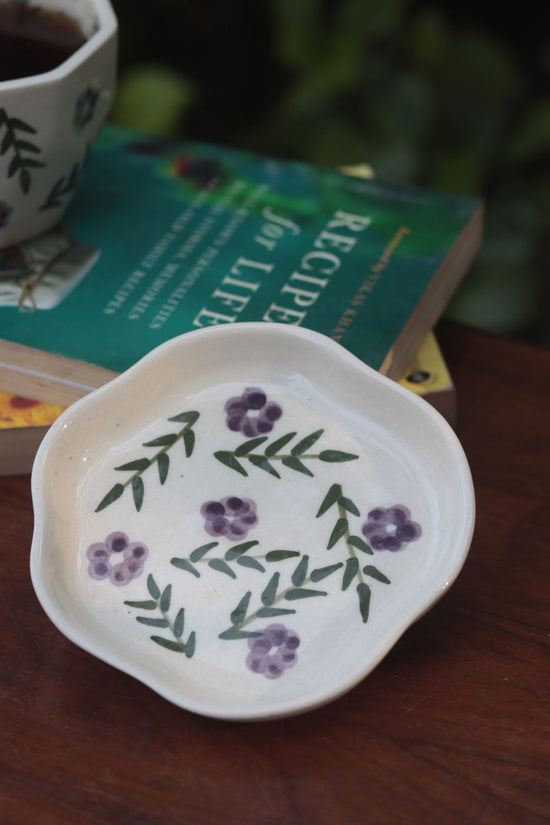Lavender Fields Handmade Dessert Plate made in india