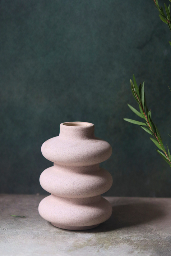 Sanded Moulded Ceramic Vase