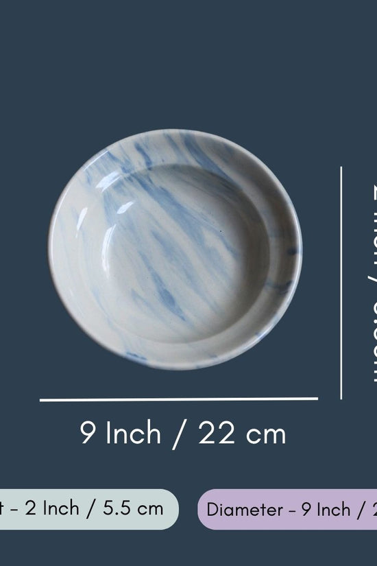 Blue Marble Pasta Plate