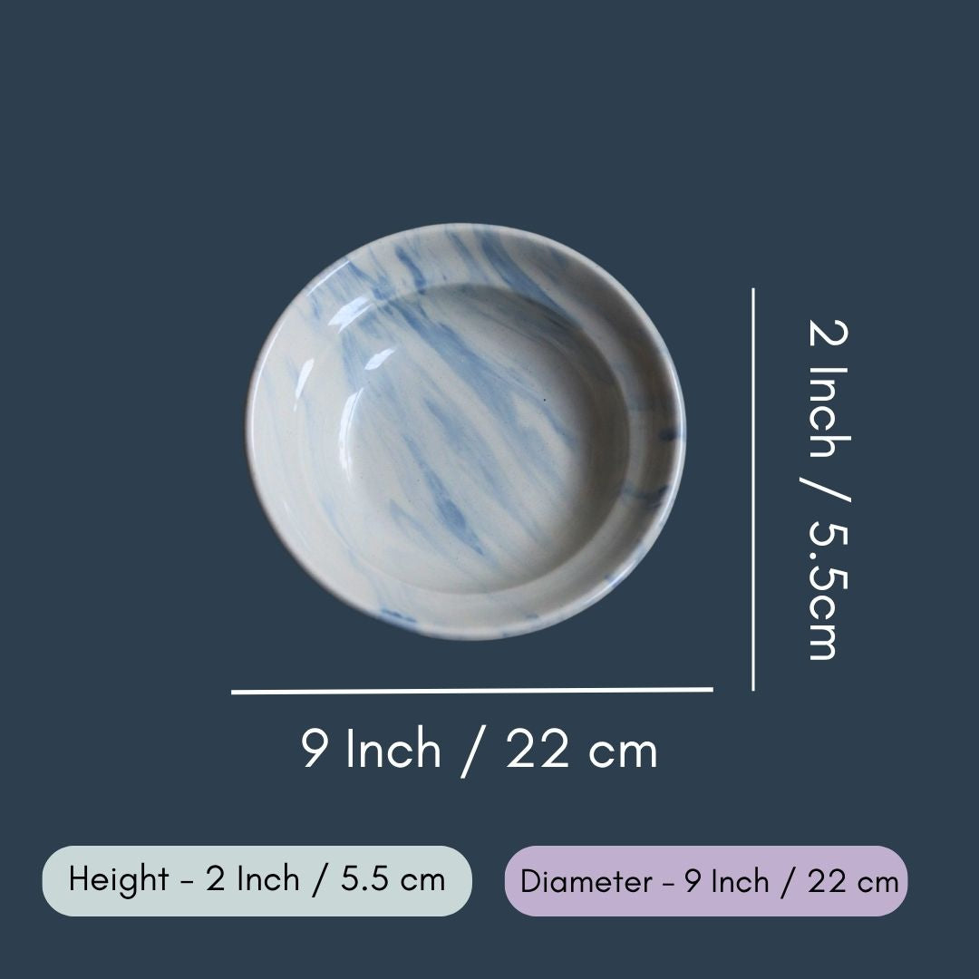Blue Marble Pasta Plate