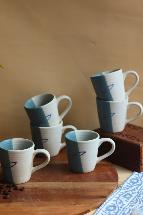 Handmade Coastal Catch Mug - Set of 6